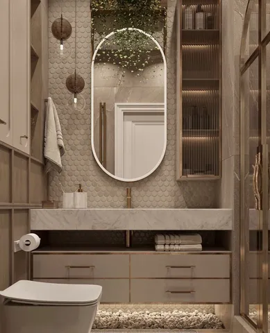 Banyo dolabı modeli ve lavabo altı depolama tasarım örneği — DLN-BN-021