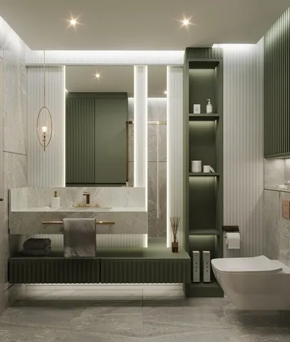 Banyo dolabı modeli ve lavabo altı depolama tasarım örneği — DLN-BN-023