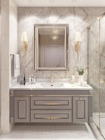 Banyo dolabı modeli ve lavabo altı depolama tasarım örneği — DLN-BN-025