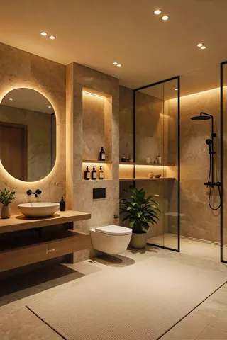 Banyo dolabı modeli ve lavabo altı depolama tasarım örneği — DLN-BN-027