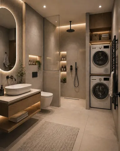 Banyo dolabı modeli ve lavabo altı depolama tasarım örneği — DLN-BN-029