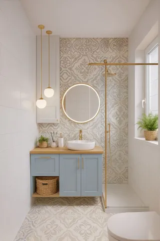 Banyo dolabı modeli ve lavabo altı depolama tasarım örneği — DLN-BN-031