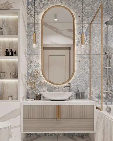 Banyo dolabı modeli ve lavabo altı depolama tasarım örneği — DLN-BN-037