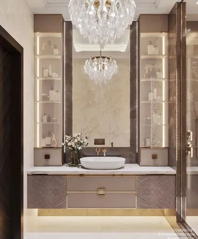 Banyo dolabı modeli ve lavabo altı depolama tasarım örneği — DLN-BN-043