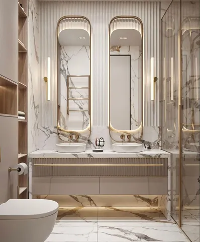 Banyo dolabı modeli ve lavabo altı depolama tasarım örneği — DLN-BN-045