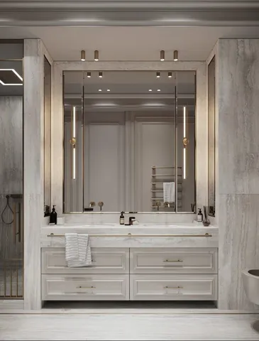Banyo dolabı modeli ve lavabo altı depolama tasarım örneği — DLN-BN-049