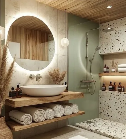 Banyo dolabı modeli ve lavabo altı depolama tasarım örneği — DLN-BN-063