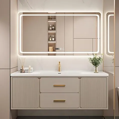 Banyo dolabı modeli ve lavabo altı depolama tasarım örneği — DLN-BN-067