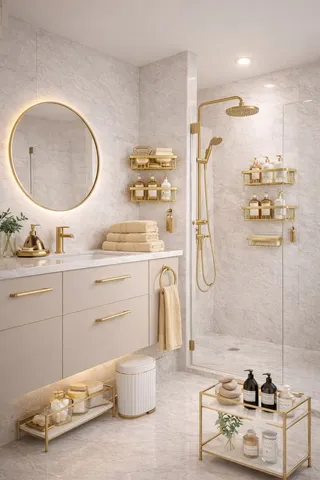 Banyo dolabı modeli ve lavabo altı depolama tasarım örneği — DLN-BN-073