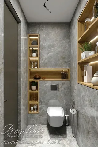 Banyo tadilatı için duvar ve depolama düzeni örneği — DLN-BN-012