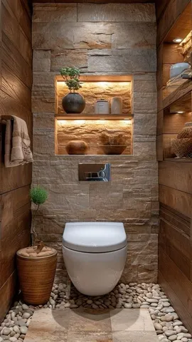 Banyo tadilatı için klozet ve duvar rafı düzeni örneği — DLN-BN-014