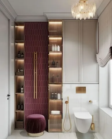 Banyo tadilatı için duvar ve depolama düzeni örneği — DLN-BN-056