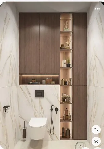 Banyo tadilatı için duvar ve depolama düzeni örneği — DLN-BN-058