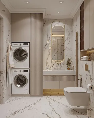 Lavabolu banyo dolabı tasarım örneği — DLN-BN-008