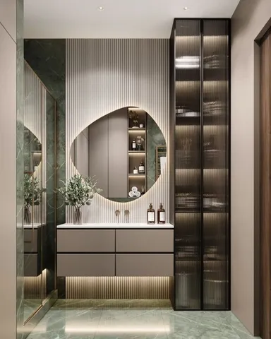 Lavabolu banyo dolabı tasarım örneği — DLN-BN-016