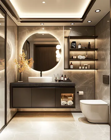 Lavabolu banyo dolabı tasarım örneği — DLN-BN-018