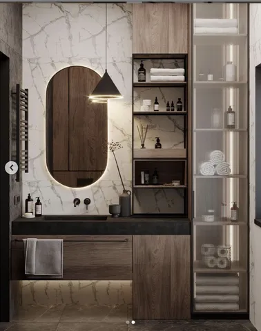 Lavabolu banyo dolabı tasarım örneği — DLN-BN-020