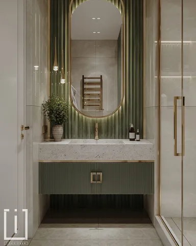 Lavabolu banyo dolabı tasarım örneği — DLN-BN-022