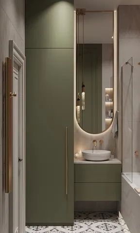 Lavabolu banyo dolabı tasarım örneği — DLN-BN-024