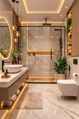 Lavabolu banyo dolabı tasarım örneği — DLN-BN-028