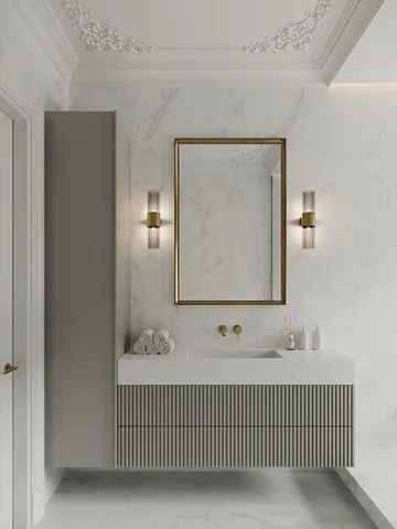 Lavabolu banyo dolabı tasarım örneği — DLN-BN-032