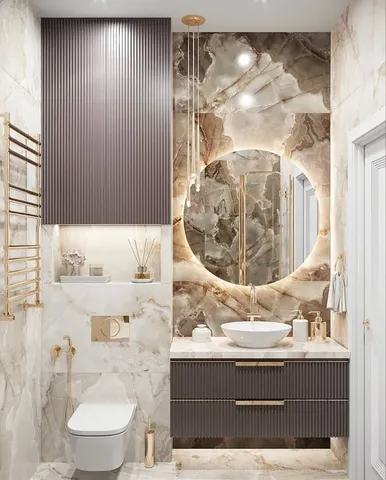Lavabolu banyo dolabı tasarım örneği — DLN-BN-036
