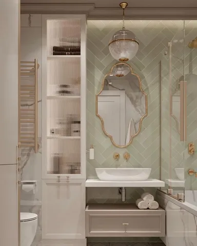 Lavabolu banyo dolabı tasarım örneği — DLN-BN-038