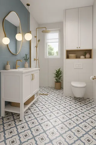 Lavabolu banyo dolabı tasarım örneği — DLN-BN-040