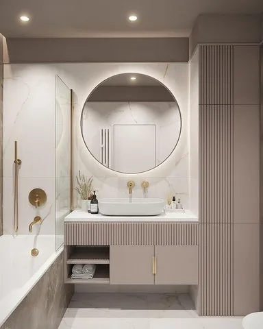 Lavabolu banyo dolabı tasarım örneği — DLN-BN-042