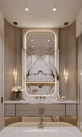 Lavabolu banyo dolabı tasarım örneği — DLN-BN-044