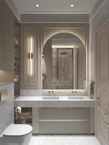Lavabolu banyo dolabı tasarım örneği — DLN-BN-048