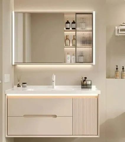 Lavabolu banyo dolabı tasarım örneği — DLN-BN-066