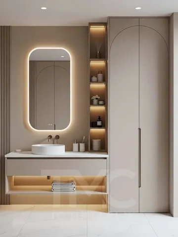 Lavabolu banyo dolabı tasarım örneği — DLN-BN-074