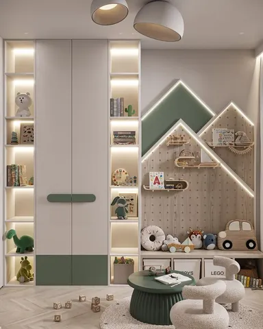 Çocuk odası dolap modeli ve depolama tasarım örneği — DLN-CO-028