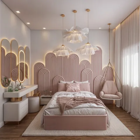 Çocuk odası modeli için mobilya yerleşimi örneği — DLN-CO-015
