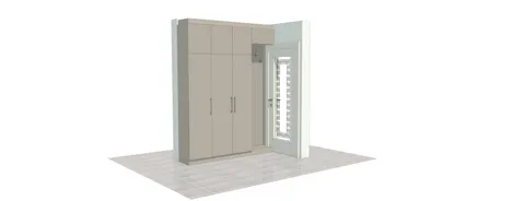 Özel ölçü mobilya için üç boyutlu yerleşim çizimi — DLN-ES-001