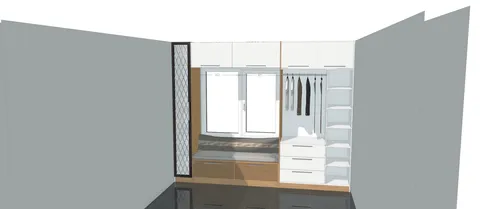 Özel ölçü mobilya için üç boyutlu yerleşim çizimi — DLN-ES-003