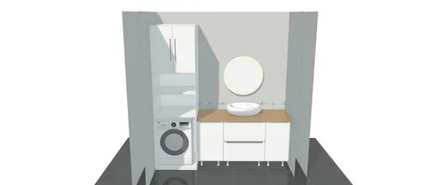 Özel ölçü mobilya için üç boyutlu yerleşim çizimi — DLN-ES-004