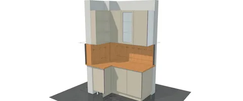 Özel ölçü mobilya için üç boyutlu yerleşim çizimi — DLN-ES-006