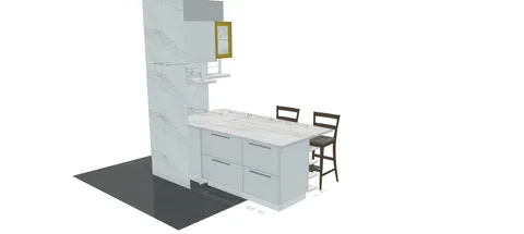 Özel ölçü mobilya için üç boyutlu yerleşim çizimi — DLN-ES-008