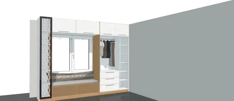 Özel ölçü mobilya için üç boyutlu yerleşim çizimi — DLN-ES-011