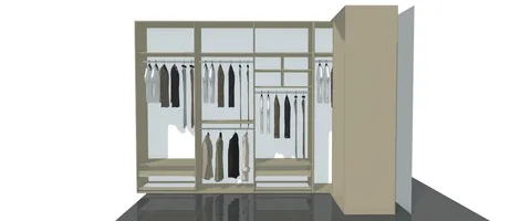 Özel ölçü mobilya için üç boyutlu yerleşim çizimi — DLN-ES-012