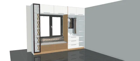 Özel ölçü mobilya için üç boyutlu yerleşim çizimi — DLN-ES-014