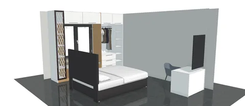 Özel ölçü mobilya için üç boyutlu yerleşim çizimi — DLN-ES-016