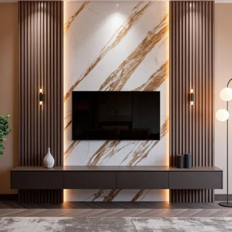 TV ünitesi modeli ve depolama tasarım örneği — DLN-TV-010