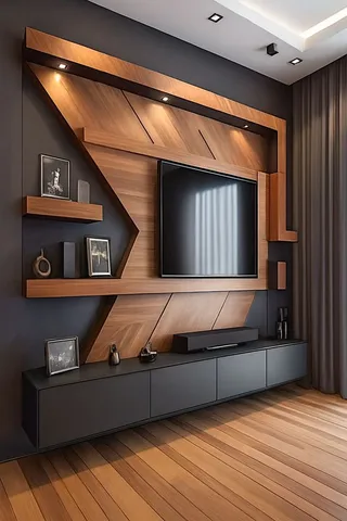 TV ünitesi modeli ve depolama tasarım örneği — DLN-TV-013