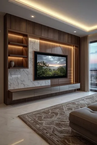 TV ünitesi modeli ve depolama tasarım örneği — DLN-TV-016