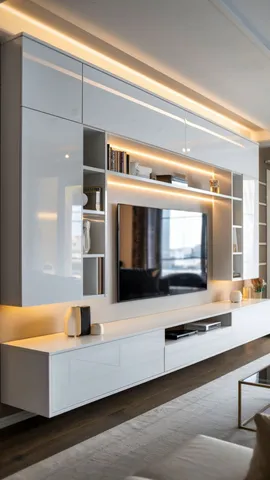 TV ünitesi paneli ve depolama dolabı tasarım örneği — DLN-TV-020