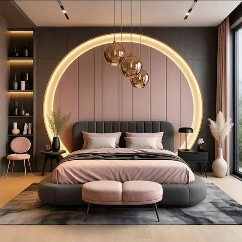 Yatak odası modeli için yatak ve mobilya yerleşimi — DLN-YO-025